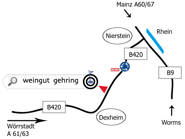 Mobilstellplatz in Nierstein - Anfahrt / Lageplan
